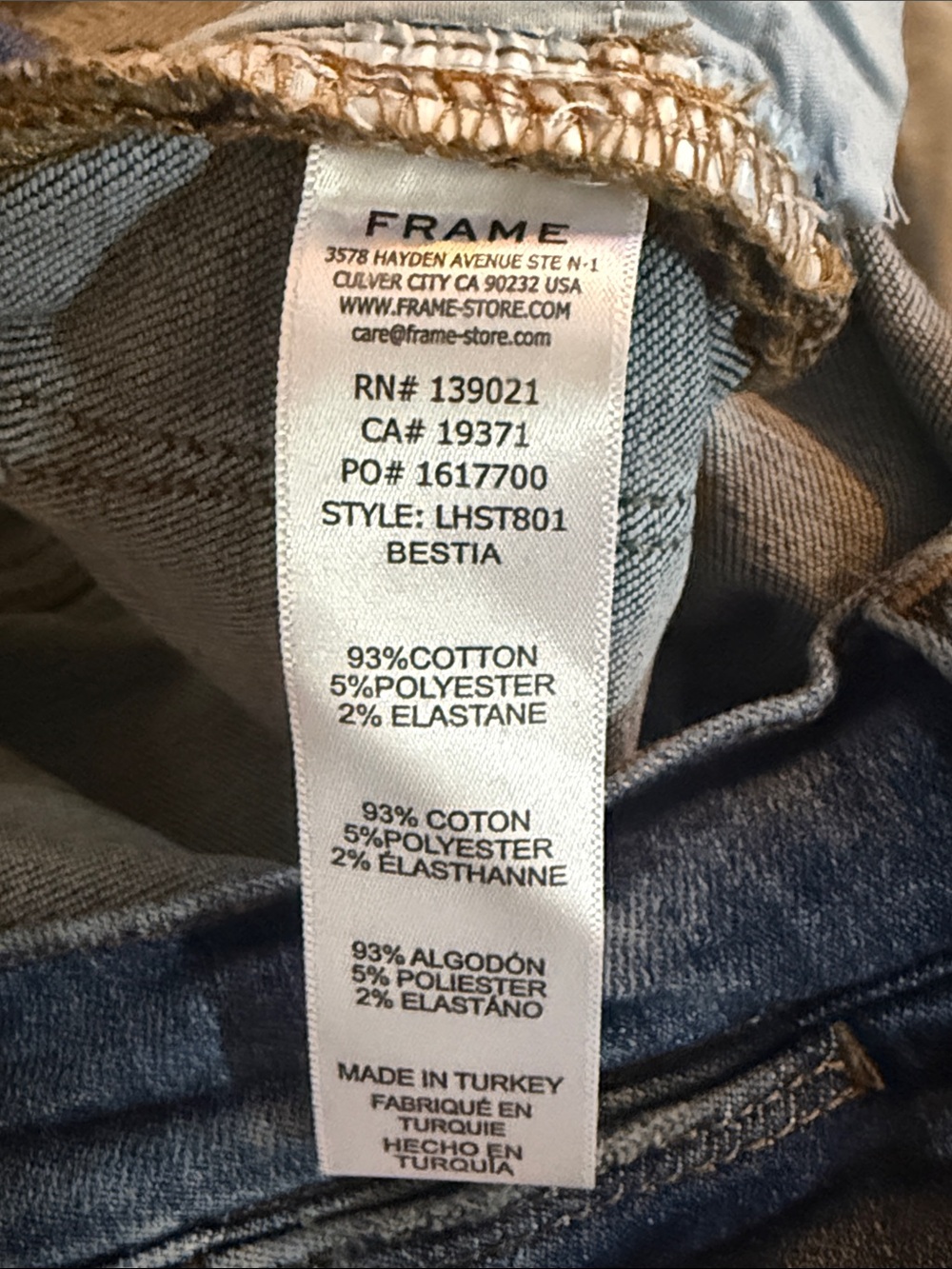FRAME Le High Straight Jeans in Bestia Blue Wash Size 27 - Picture 6 of 6